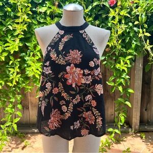 Free People High Neck Floral Halter Tank